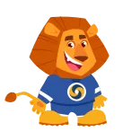 👂 lion, mascot, animal, cartoon, cute, friendly whatsapp sticker