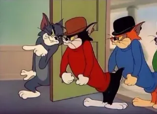 😃 Tom Cat Tom and Jerry cartoon, cat, anthropomorphic, group telegram sticker
