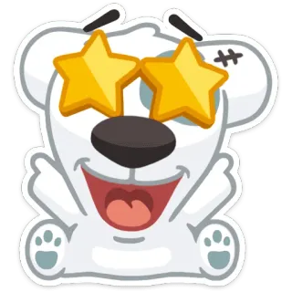 🤩 Dibujo animado, Oso, Estrellas, Lindo, Feliz, Pegatina telegram sticker