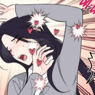 ❤️ 애니메이션, 만화, 여자, 하트, 충격, 소녀 telegram sticker