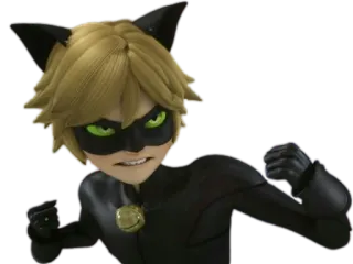 😺 Cat Noir Miraculous: Tales of Ladybug & Cat Noir Cat Noir, Miraculous Ladybug, Cartoon, wütend, Bösewicht, Anime telegram sticker