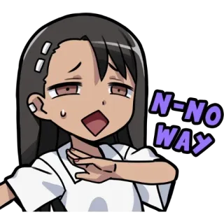 🙅‍♀️ Nagatoro Don't Toy with Me, Miss Nagatoro N-NO WAY аниме, манга, нагаторо, мисс нагаторо, не может быть, реакция, мультфильм telegram sticker