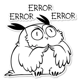 😲 ERROR
ERROR ERROR 부엉이, 오류, 만화, 스티커, 웃긴, 동물 telegram sticker