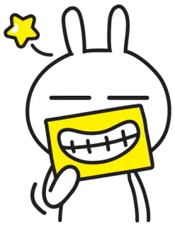 😁 królik, kreskówka, naklejka, słodki, zwierzę telegram sticker