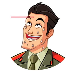 😬 militare, uniforme, uomo, cartone animato, sudore telegram sticker