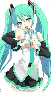 🖤 Hatsune Miku hatsune miku, vocaloid, anime, manga, idole virtuelle, j-pop, musique, personnage telegram sticker