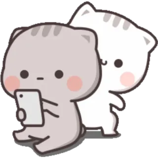 🙂 Katze, Sticker, Tier, Cartoon, süß, Handy, digital telegram sticker