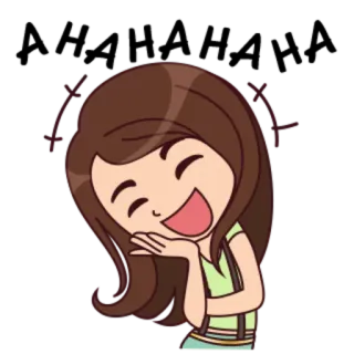 😄 dibujo animado, mujer, niña, sonrisa, feliz, personaje whatsapp sticker