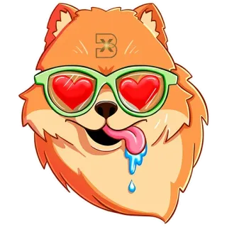 ❣️ 狗, 眼镜, 心, 爱, 卡通, 可爱 telegram sticker