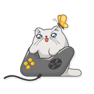😝 kucing, gaming, kupu-kupu, hewan, stik, stiker whatsapp sticker