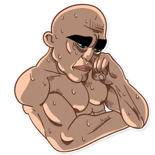 😰 pria, keringat, sedih, melamun, berotot telegram sticker
