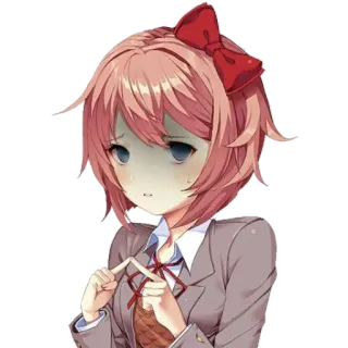 😰 Sayori Doki Doki Literature Club! Anime, Ragazza, Cartone animato, Carino, Triste telegram sticker