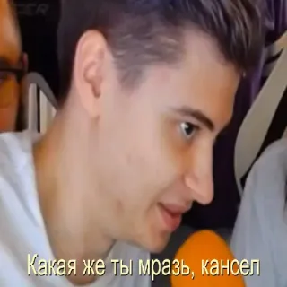 👎 Какая же ты мразь, кансел obraza, obraźliwe, cancel culture telegram sticker