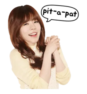 😄 pit-a-pat mulher, feliz, coreana, menina, fofa, asiática whatsapp sticker