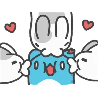 💋 兔子, 可爱, 卡哇伊, 卡通, 动物, 心, 爱, 贴纸 telegram sticker