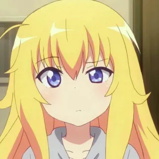 🤨 Anime, Ragazza, bionda, carina, Manga, Cartone animato, Personaggio telegram sticker
