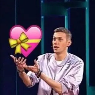 🌟 heart, love, gift, bow, affection, emoji telegram sticker