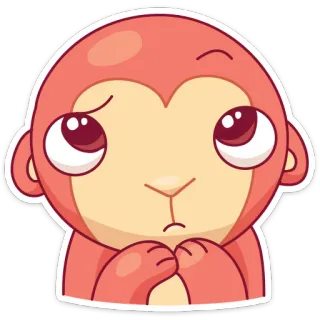 😒 małpa, słodki, zwierzę, naklejka, kreskówka whatsapp sticker