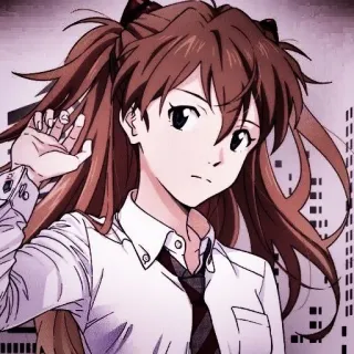 🎪 Asuka Langley Soryu Neon Genesis Evangelion anime, girl, Asuka, Evangelion, character, Japanese, tv series telegram sticker