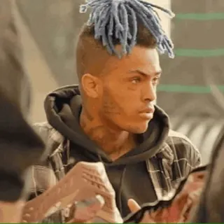 🖤 XXXTentacion rapper, xxxtentacion, muzikant, blauwe dreads telegram sticker