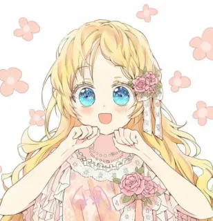 🌼 anime, girl, child, blonde, cute, kawaii whatsapp sticker