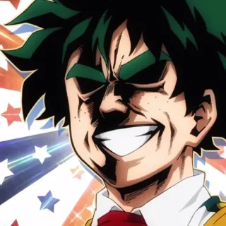 📚 Izuku Midoriya My Hero Academia anime, my hero academia, izuku midoriya, deku, funny face, cartoon, fanart telegram sticker