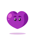 💜 heart, purple, cartoon, love, cute, pixel art telegram sticker