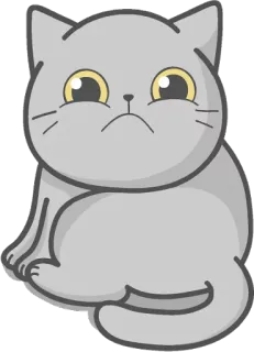 😒 Katze, süß, Tier, Aufkleber, graue Katze, kawaii, Cartoon Katze telegram sticker