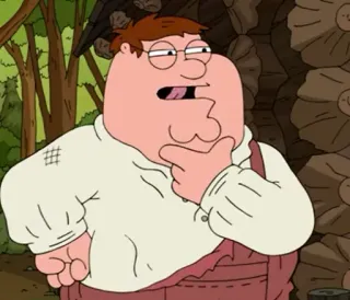 🤔 Peter Griffin Family Guy cartoon, peter griffin, family guy, thinking telegram sticker