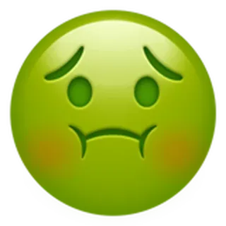 🤢 이모지, 아픈, 초록색, 얼굴, 메스꺼움, 구토 telegram sticker