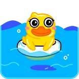 👌 резиновая уточка, утка, мультфильм, плавание, бассейн, милый telegram sticker