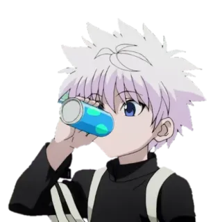 🥤 Killua Zoldyck Hunter x Hunter anime, killua, hunter x hunter, boy, drink telegram sticker
