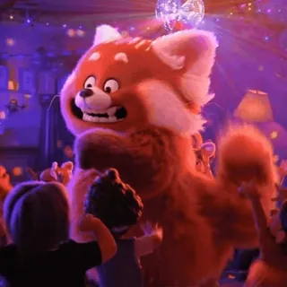🎉 Mei Lee Turning Red Я краснею, Disney Pixar, Красная панда, Вечеринка, Танцы, Анимация, Мультфильм telegram sticker