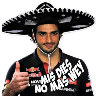 👍 MIS DIES
NO MAS WEY Sombrero, Mann, Sticker, Daumen hoch, Mis Dies, No Mas Wey, Mexikanisch telegram sticker