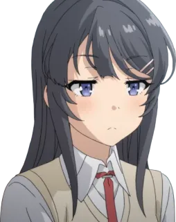 😒 Mai Sakurajima Rascal Does Not Dream of Bunny Girl Senpai Anime, Mädchen, Schuluniform, Sakurajima, Mai telegram sticker