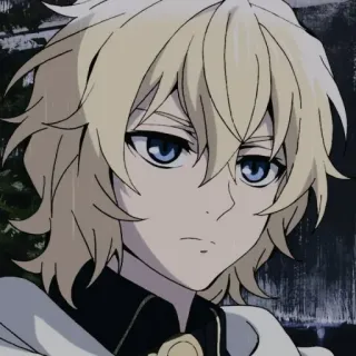 ⚓ Mikaela Hyakuya Owari no Seraph Anime, Manga, Wampir, Blond, Niebieskie oczy, Seraph of the End telegram sticker