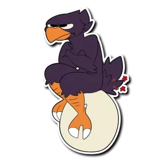 🐣 ptak, zły, kreskówka, zwierzę, postać, jajko telegram sticker