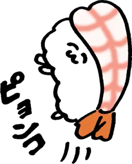 🤗 Sushi, Comida, Comida japonesa, Frutos do mar, Camarão, Sushi desenho animado whatsapp sticker
