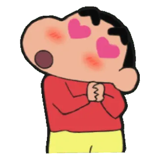 😀 Shin-chan Crayon Shin-chan Anime, Cartoon, Liefde, Harten, Leuk, Kawaii, Crayon Shin-chan telegram sticker