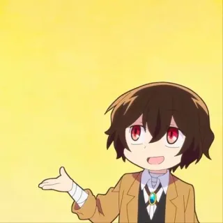 ☕️ Dazai Osamu Bungo Stray Dogs Аниме, Мультфильм, Чиби, Дадзай Осаму, Bungo Stray Dogs, Персонаж telegram sticker