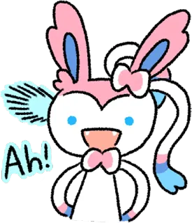😱 Sylveon Pokemon Ah! покемон, сильвеон, милый, фея, аниме telegram sticker