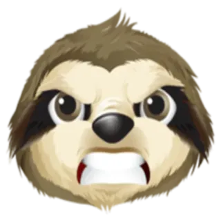😠 preguiça, bravo, animal, desenho animado, emoji, rabugento whatsapp sticker