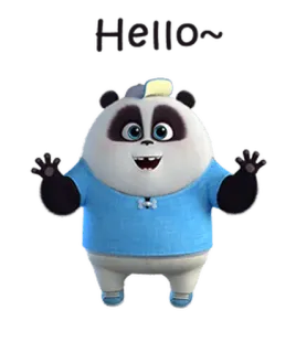 👋 Hello~ Panda, Dibujos animados, Animal, Hola whatsapp sticker