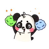 🤩 팬더, 귀여운, 스티커, 동물, 만화, 카와이 whatsapp sticker