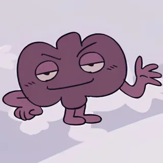 😌 dibujos animados, animación, personaje, morado telegram sticker