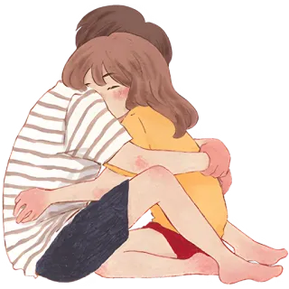 ☺️ hug, love, cute, couple, illustration, affection whatsapp sticker
