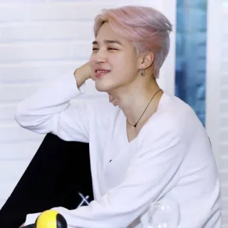 🎭 Jimin kpop, idola, penyanyi, rambut pink, potret, pria telegram sticker