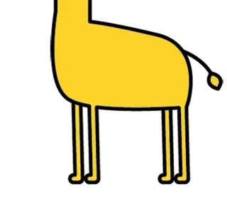 ⚪️ jirafa, animal, amarillo, silueta, ilustración, simple whatsapp sticker