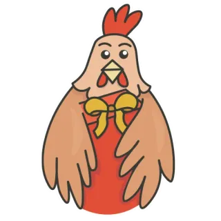 🥳 pollo, animal, dibujos animados, lindo, aves de corral, pájaro whatsapp sticker