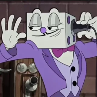 💅 King Dice Cuphead Cuphead, King Dice, Würfel, Zeichentrickfigur telegram sticker